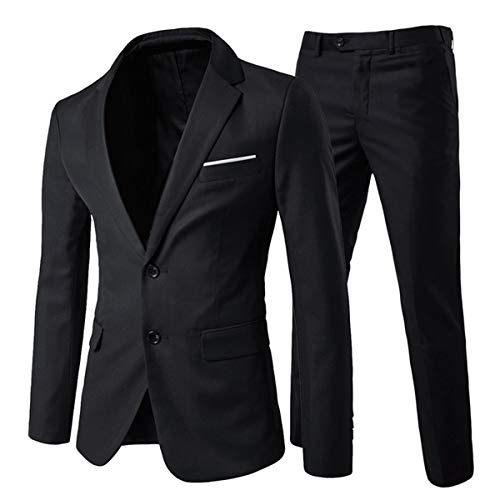 Men's 2-Piece Suits Slim Fit 2 Button Dress Suit Jacket
